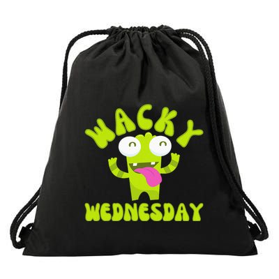 Wacky Wednesday Funny Green Ogre Mismatch Drawstring Bag