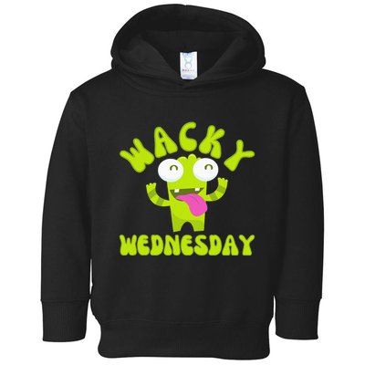 Wacky Wednesday Funny Green Ogre Mismatch Toddler Hoodie