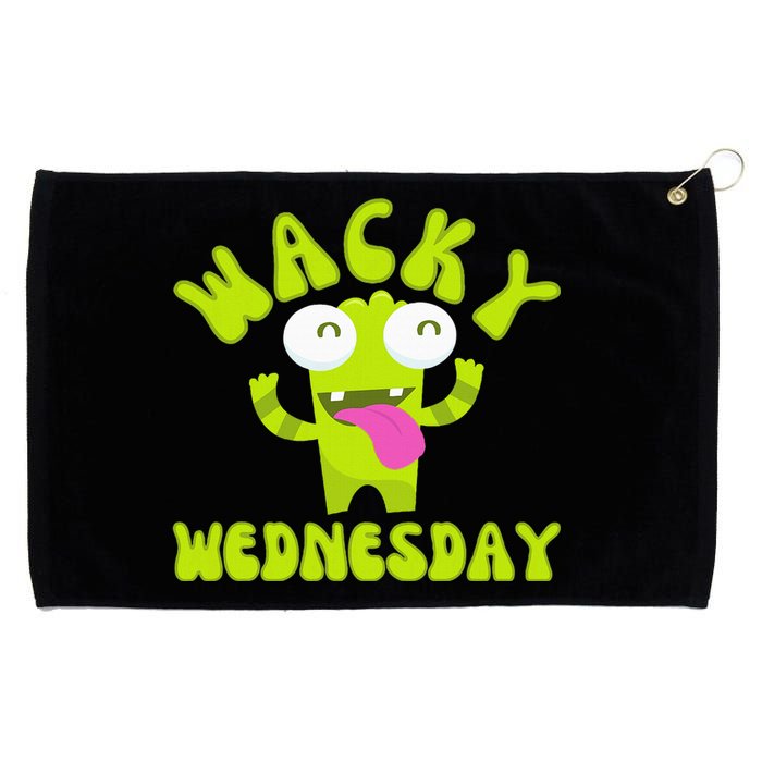 Wacky Wednesday Funny Green Ogre Mismatch Grommeted Golf Towel