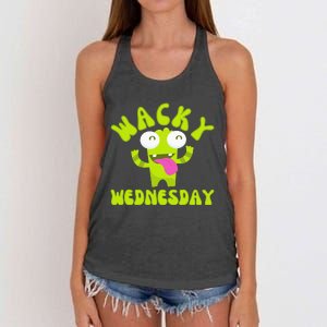 Wacky Wednesday Funny Green Ogre Mismatch Women's Knotted Racerback Tank