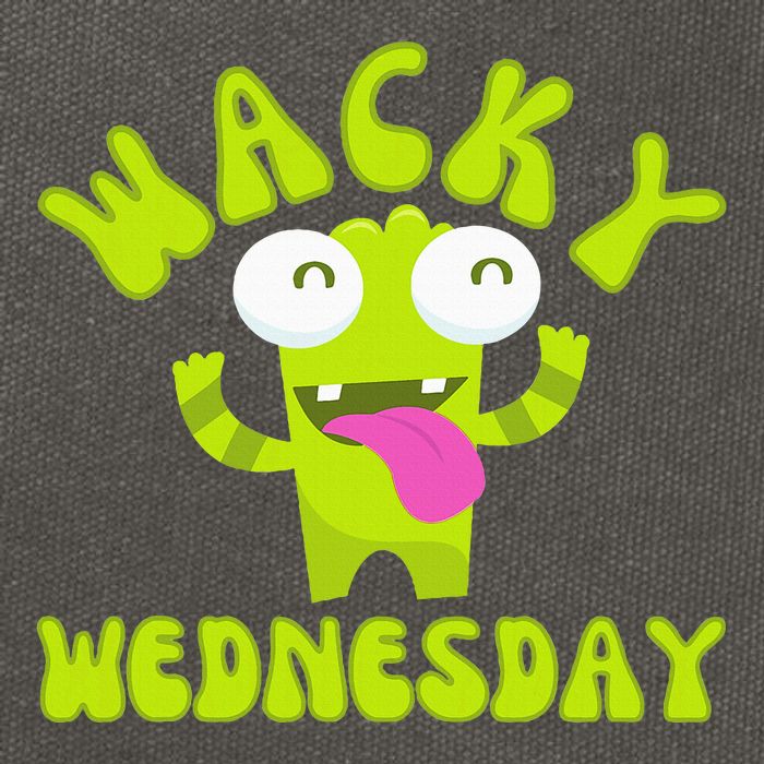 Wacky Wednesday Funny Green Ogre Mismatch Cotton Canvas Backpack