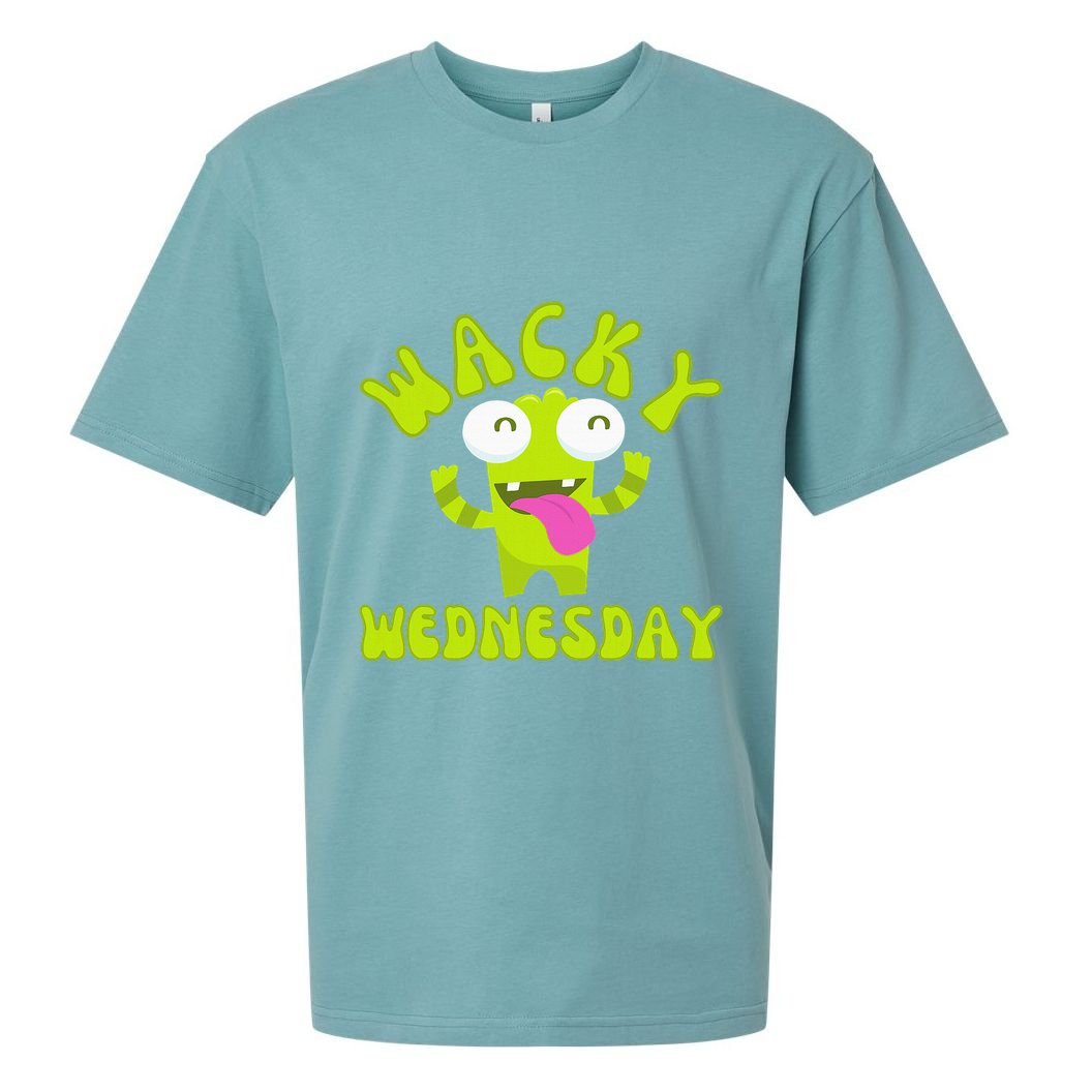 Wacky Wednesday Funny Green Ogre Mismatch Sueded Cloud Jersey T-Shirt