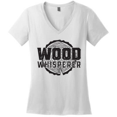 Wood Whisperer Funny Woodworking Women's V-Neck T-Shirt