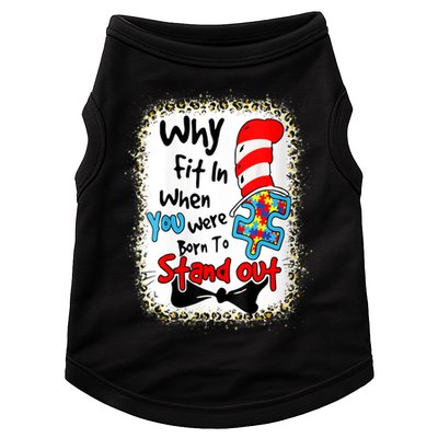 Wo Why Fit In Autism Awareness Doctor Teacher Hat Cat Book V-Neck Doggie Tank