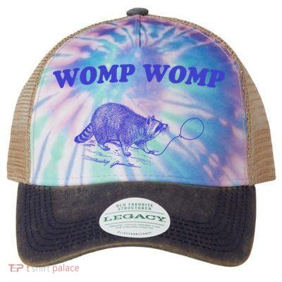 Womp Womp Funny Retro Raccoon Legacy Tie Dye Trucker Hat