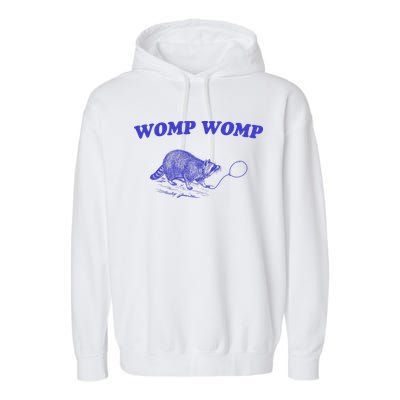 Womp Womp Funny Retro Raccoon Garment-Dyed Fleece Hoodie