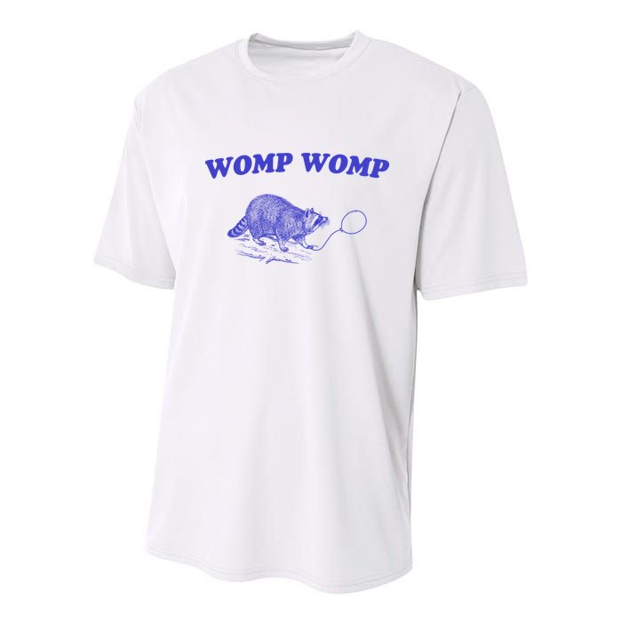 Womp Womp Funny Retro Raccoon Youth Performance Sprint T-Shirt
