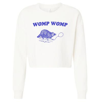 Womp Womp Funny Retro Raccoon Cropped Pullover Crew