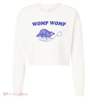 Womp Womp Funny Retro Raccoon Cropped Pullover Crew