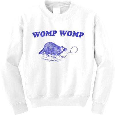 Womp Womp Funny Retro Raccoon Kids Sweatshirt