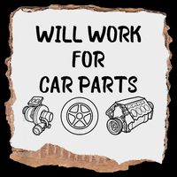 Will Work For Car Parts Car Enthusiast Muscle Car Drawstring Bag