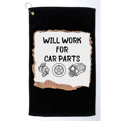 Will Work For Car Parts Car Enthusiast Muscle Car Golf Towel