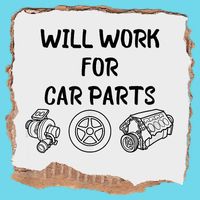 Will Work For Car Parts Car Enthusiast Muscle Car Button