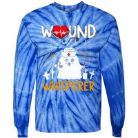 Wound Whisperer Funny Halloween Cute Ghost Nurse Tie-Dye Long Sleeve Shirt