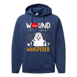 Wound Whisperer Funny Halloween Cute Ghost Nurse Performance Fleece Hoodie