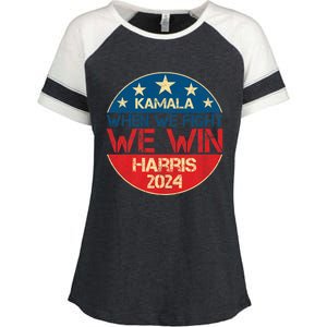 When We Fight We Win 2024 Kamala Harris For Usa President 47 Enza Ladies Jersey Colorblock Tee