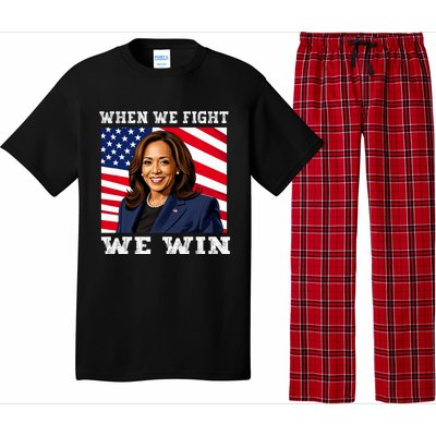 When We Fight We Win American Flag Usa Kamala Harris Pajama Set