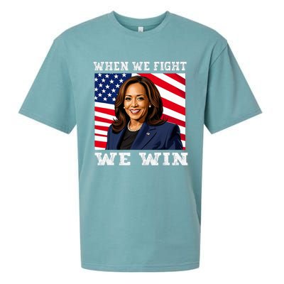 When We Fight We Win American Flag Usa Kamala Harris Sueded Cloud Jersey T-Shirt