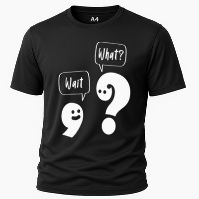 Wait. What Grammar Pun Punctuation Joke English Teacher Performance Shirt