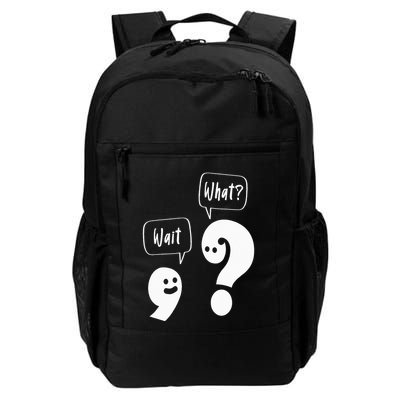 Wait. What Grammar Pun Punctuation Joke English Teacher Backpack