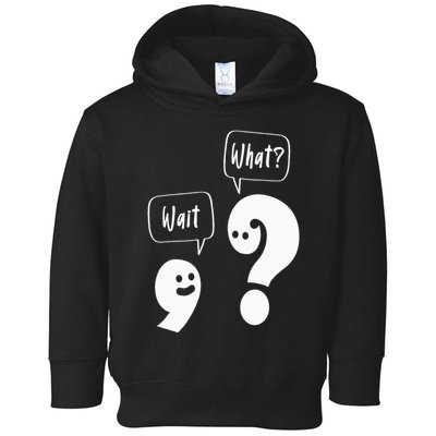 Wait. What Grammar Pun Punctuation Joke English Teacher Toddler Hoodie