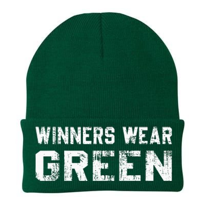 Winners Wear Green Team Spirit Game Competition Color War Knit Cap Winter Beanie