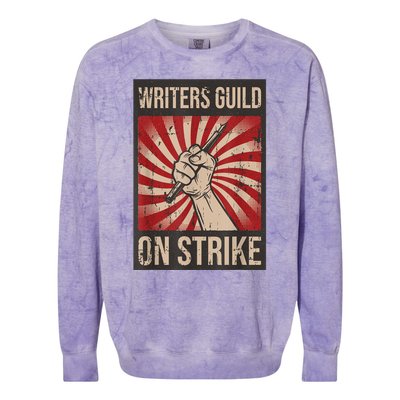 WGA Writers Guild Of America On Strike Anti Ai Chatbots Colorblast Crewneck Sweatshirt