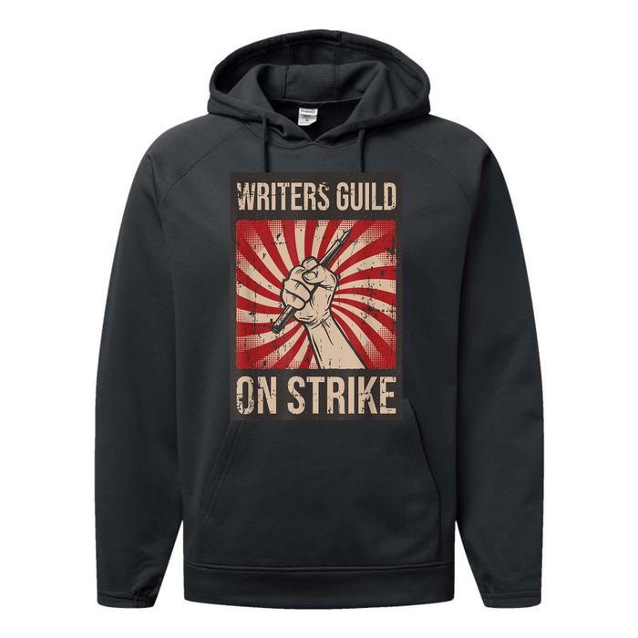 WGA Writers Guild Of America On Strike Anti Ai Chatbots Performance Fleece Hoodie