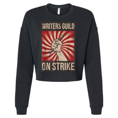 WGA Writers Guild Of America On Strike Anti Ai Chatbots Cropped Pullover Crew