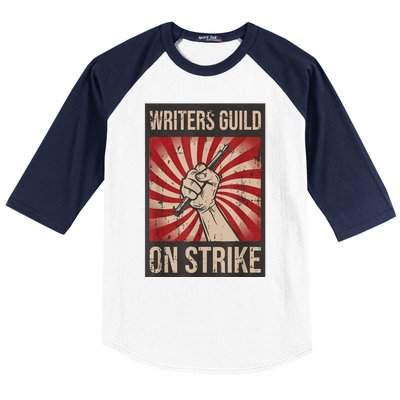 WGA Writers Guild Of America On Strike Anti Ai Chatbots Baseball Sleeve Shirt