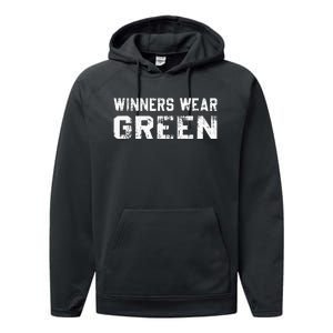 Winners Wear Green Team Spirit Game Competition Color War Performance Fleece Hoodie