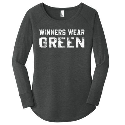 Winners Wear Green Team Spirit Game Competition Color War Women's Perfect Tri Tunic Long Sleeve Shirt