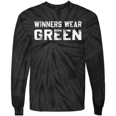 Winners Wear Green Team Spirit Game Competition Color War Tie-Dye Long Sleeve Shirt