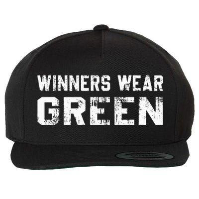 Winners Wear Green Team Spirit Game Competition Color War Wool Snapback Cap