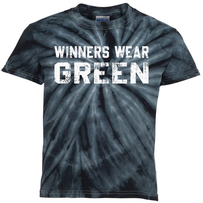 Winners Wear Green Team Spirit Game Competition Color War Kids Tie-Dye T-Shirt