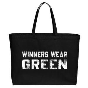 Winners Wear Green Team Spirit Game Competition Color War Cotton Canvas Jumbo Tote