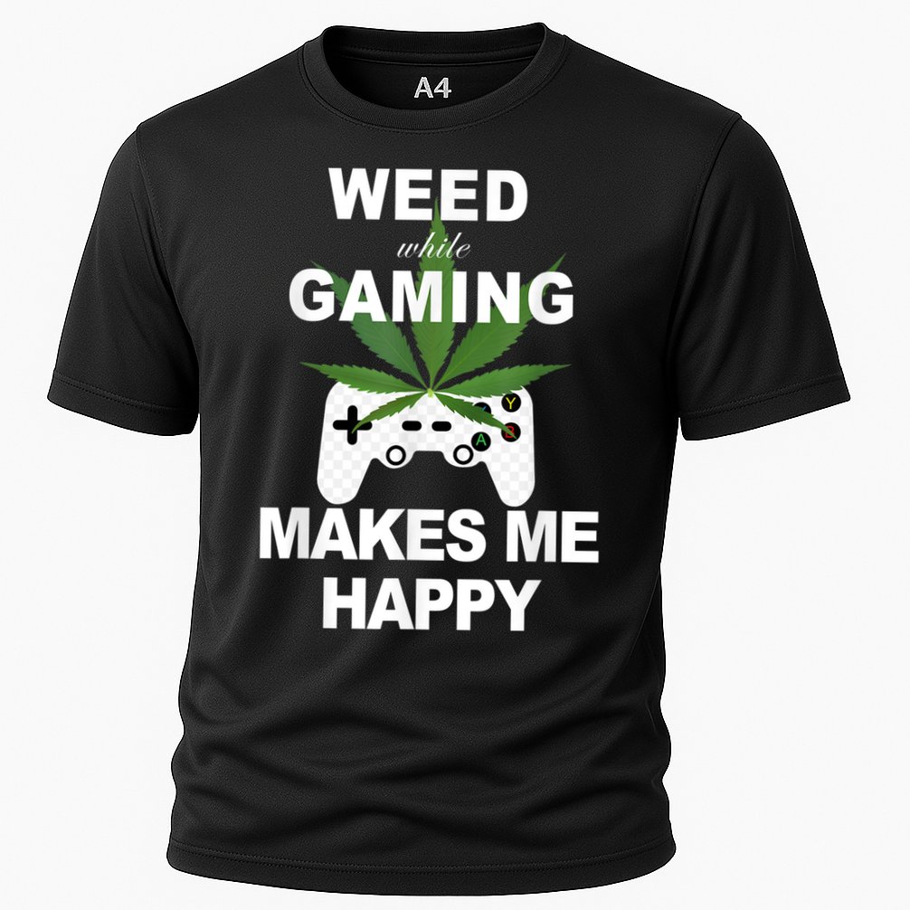 Weed While Gaming Cool Weed Lover Gamer Performance Shirt