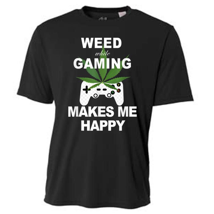 Weed While Gaming Cool Weed Lover Gamer Cooling Performance Crew T-Shirt