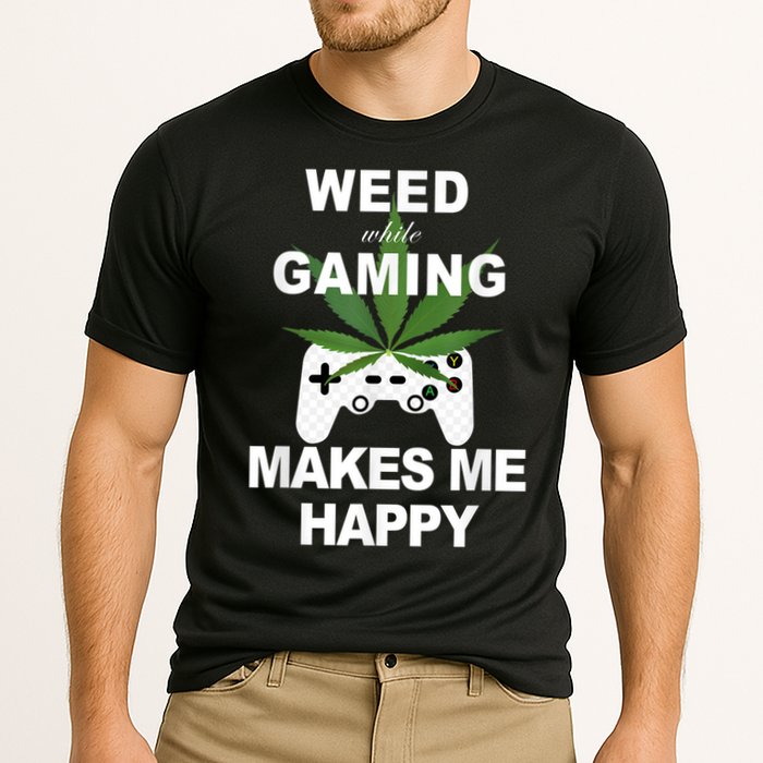 Weed While Gaming Cool Weed Lover Gamer Cooling Performance Crew T-Shirt
