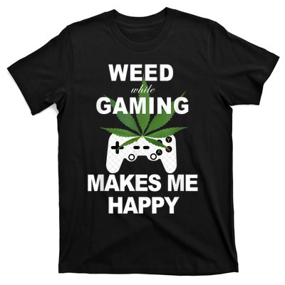 Weed While Gaming Cool Weed Lover Gamer T-Shirt