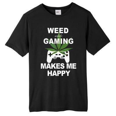 Weed While Gaming Cool Weed Lover Gamer Tall Fusion ChromaSoft Performance T-Shirt