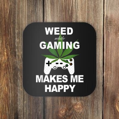 Weed While Gaming Cool Weed Lover Gamer Coaster