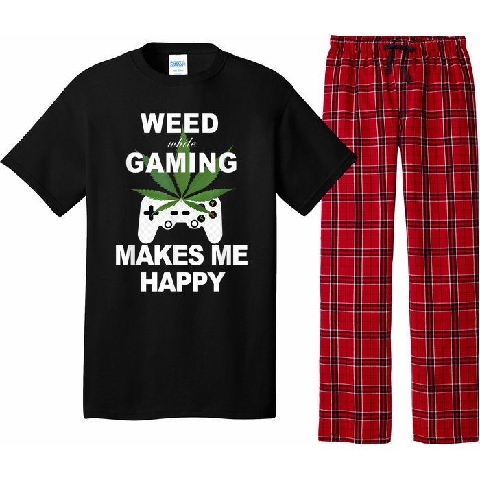 Weed While Gaming Cool Weed Lover Gamer Pajama Set