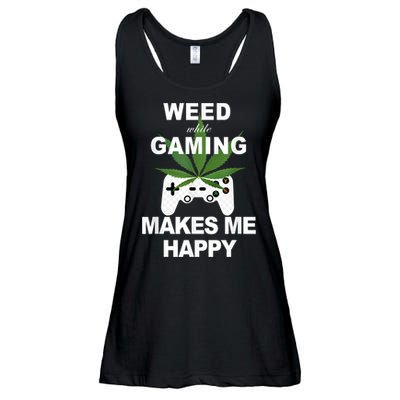 Weed While Gaming Cool Weed Lover Gamer Ladies Essential Flowy Tank