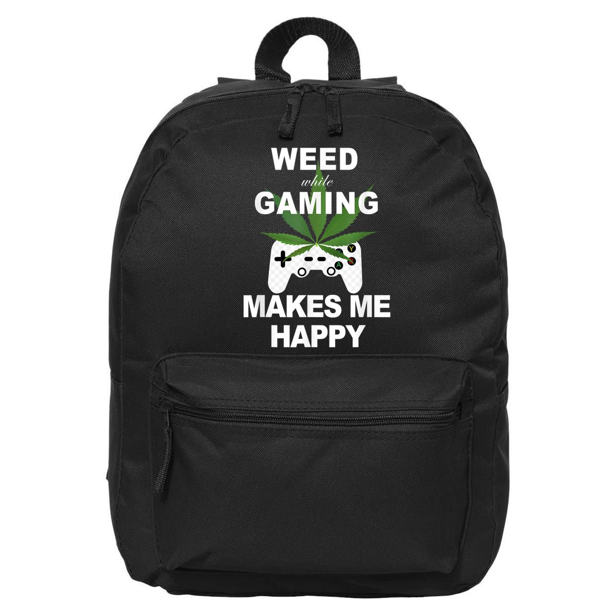 Weed While Gaming Cool Weed Lover Gamer 16 in Basic Backpack