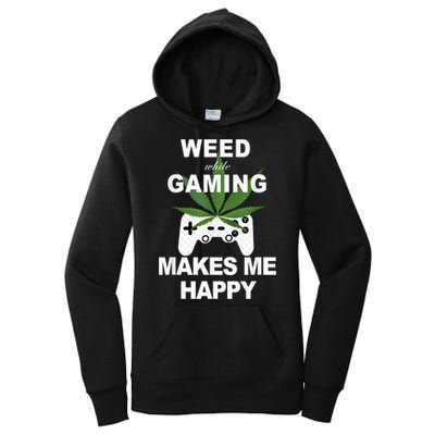 Weed While Gaming Cool Weed Lover Gamer Women's Pullover Hoodie