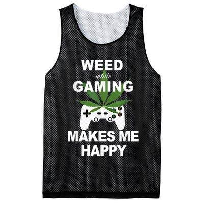Weed While Gaming Cool Weed Lover Gamer Mesh Reversible Basketball Jersey Tank