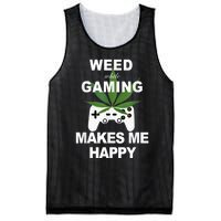 Weed While Gaming Cool Weed Lover Gamer Mesh Reversible Basketball Jersey Tank