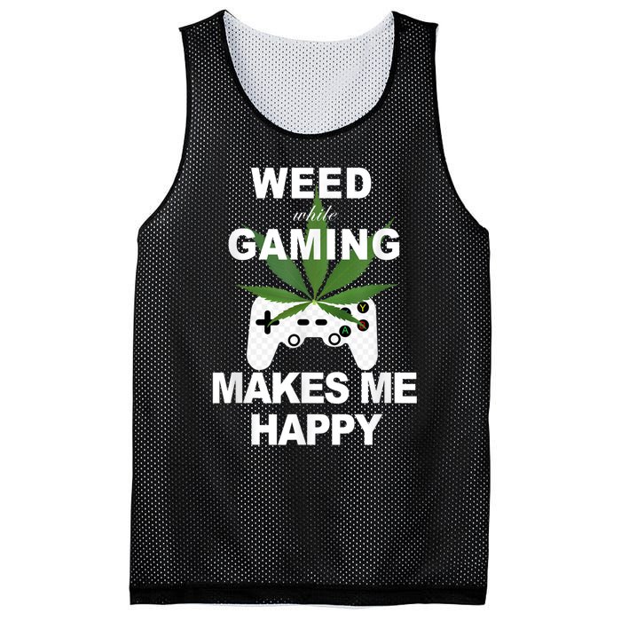 Weed While Gaming Cool Weed Lover Gamer Mesh Reversible Basketball Jersey Tank