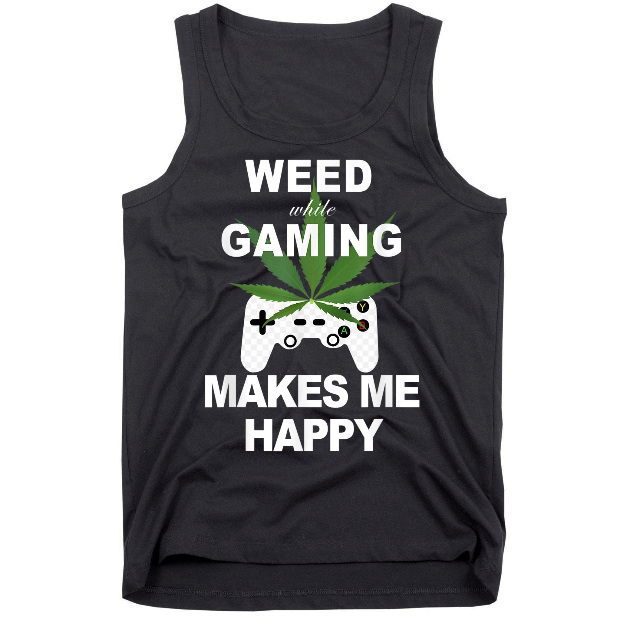 Weed While Gaming Cool Weed Lover Gamer Tank Top